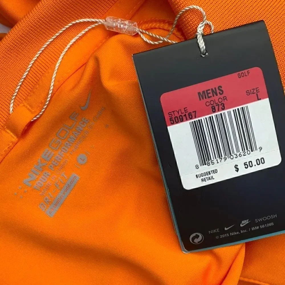 Take 50% OFF- Nike Golf Tour Performance Dri-Fit Orange Short Sleeve, Size-L